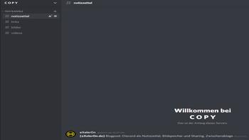 Screenshot von meinem Notiz Discordserver