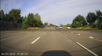 Bild der Dashcam nach hinten